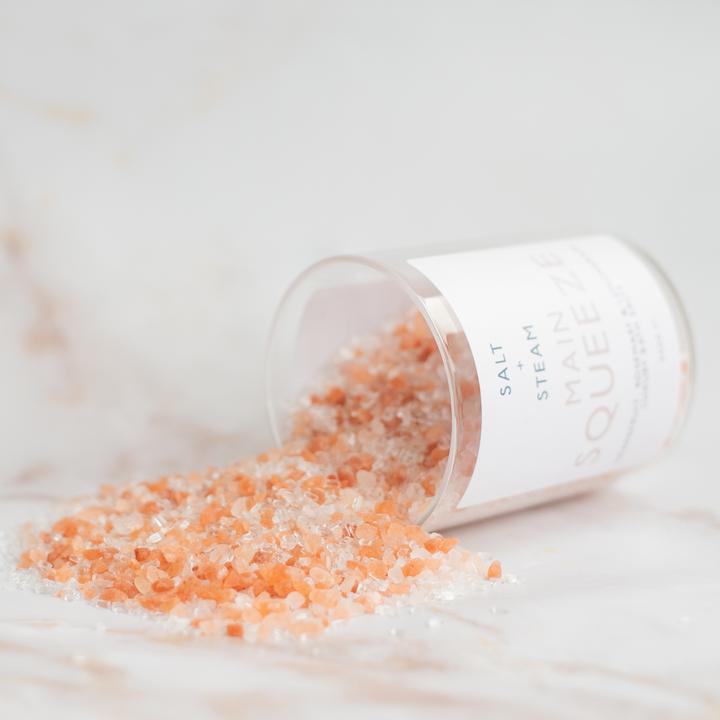 Main Squeeze Bath Salts from Salt + Steam pouring out of the jar